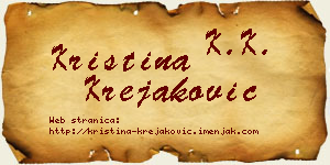 Kristina Krejaković vizit kartica